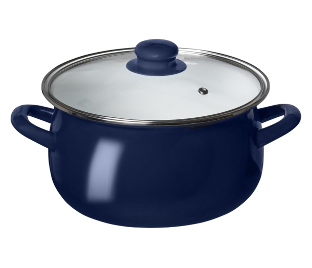 Altom Garnek emaliowany 16 cm 1,3 l pokrywka granat indukcja - 1611111 - zdjęcie 2